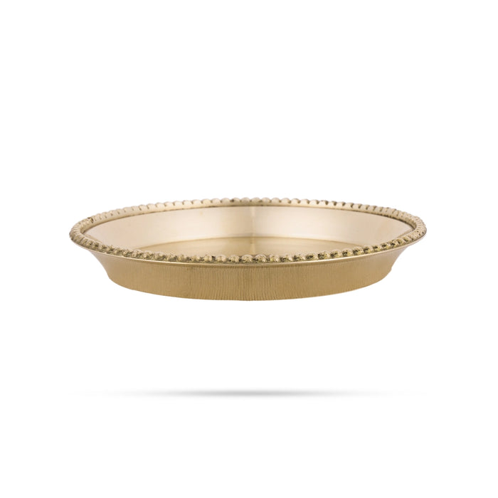 Brass Plate - 0.5 x 3.5 Inches | Thali Plate/ Pooja Plate for Home