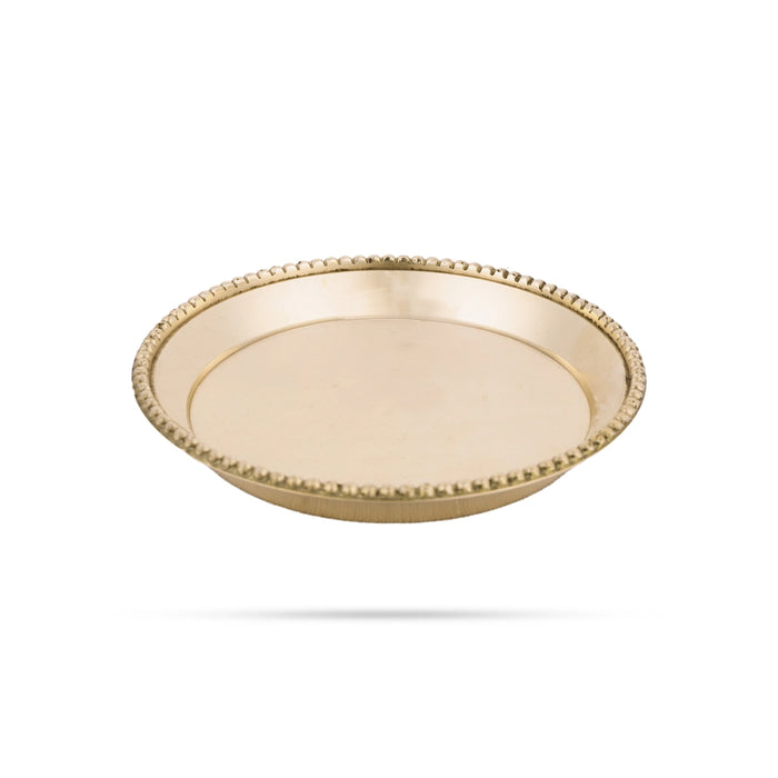 Brass Plate - 0.5 x 3.5 Inches | Thali Plate/ Pooja Plate for Home