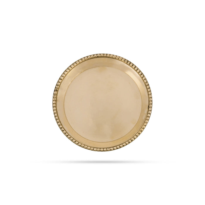 Brass Plate - 0.5 x 3.5 Inches | Thali Plate/ Pooja Plate for Home