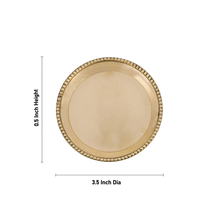 Brass Plate - 0.5 x 3.5 Inches | Thali Plate/ Pooja Plate for Home
