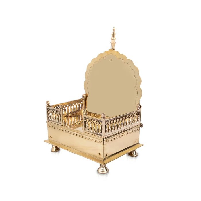 Sinhasan With Leg - 9.75 x 7 Inches | Singhasan/ Brass Simhasanam for Deity