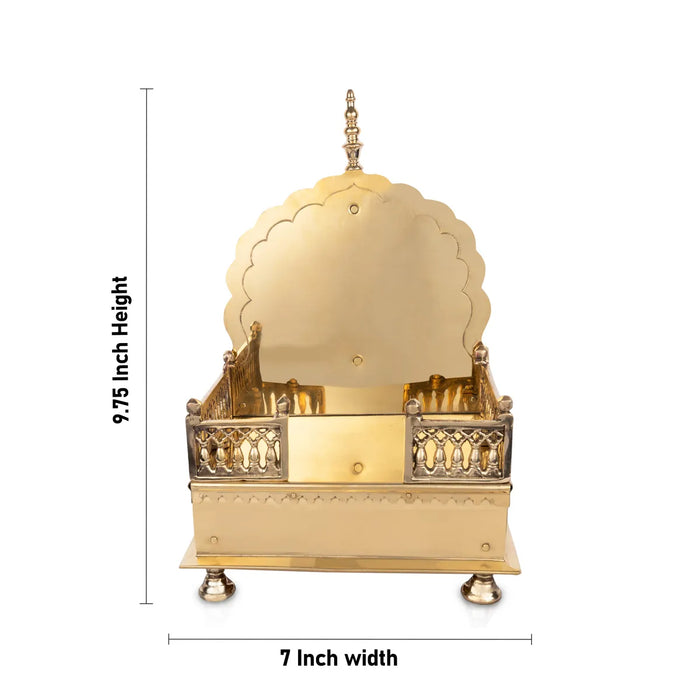 Sinhasan With Leg - 9.75 x 7 Inches | Singhasan/ Brass Simhasanam for Deity