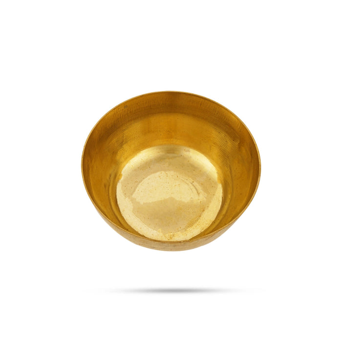 Brass Bowl - 1.25 X 3 Inches | Brass Cup/ Pooja Bowl/ Small Bowl For Kumkum & Chandan