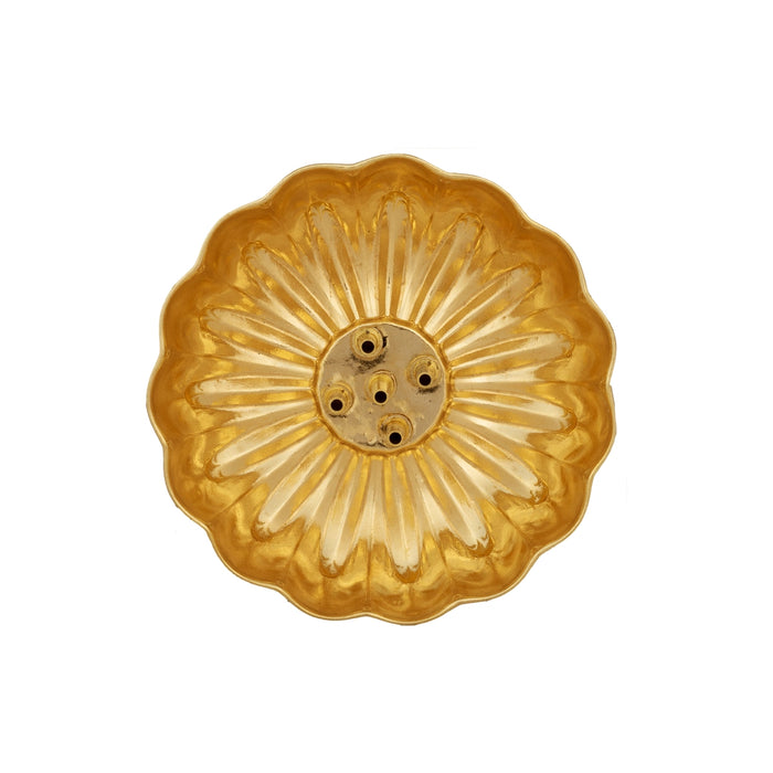 Agarbathi Stand With Bowl - 3.75 Inches | Lotus Shape Bowl/ Brass Incense Stick Holder/ Agarbatti Holder For Pooja