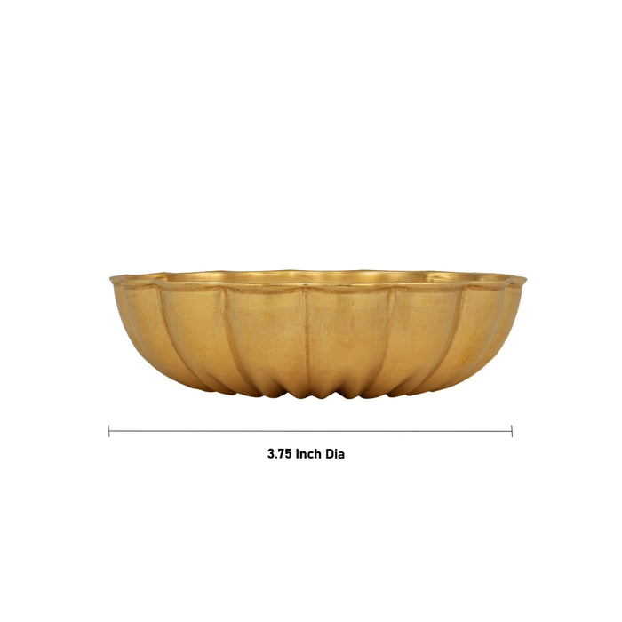 Agarbathi Stand With Bowl - 3.75 Inches | Lotus Shape Bowl/ Brass Incense Stick Holder/ Agarbatti Holder For Pooja