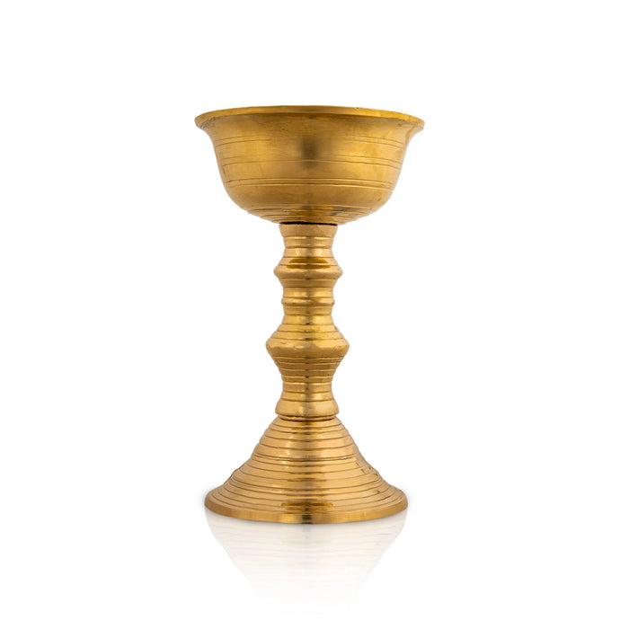 Kalanchi Diya - 8.5 x 5.25 Inches | Brass Lamp/ Kalanjiam Diya/ Brass Deepam for Pooja