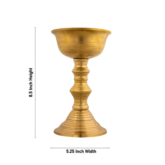 Kalanchi Diya - 8.5 x 5.25 Inches | Brass Lamp/ Kalanjiam Diya/ Brass Deepam for Pooja