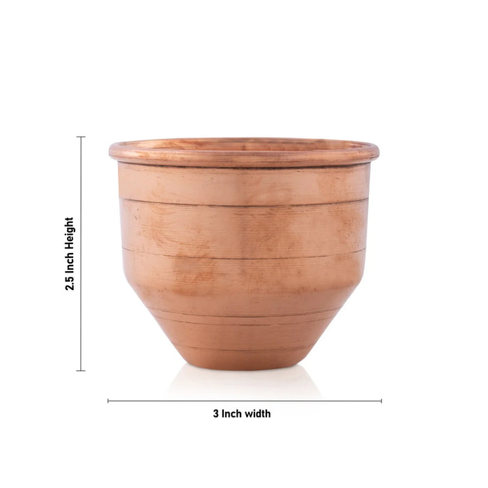 Copper Vattil - 2.5 x 3 Inches | Copper Vessel/ Puja Patra/ Bowl for Pooja