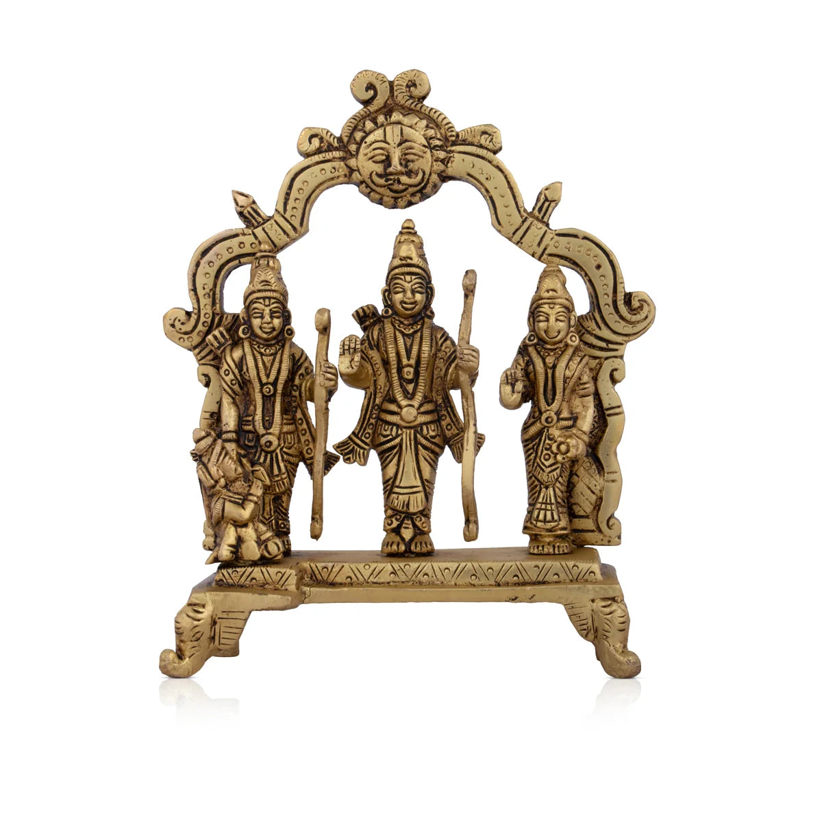 ARTVARKO™ Ram Darbar Brass Statue Shree Ram Ji Sita Laxman Hanuman Home Office Décor Puja Idol Murti for Mandir Temple Gift Height 9 Inches