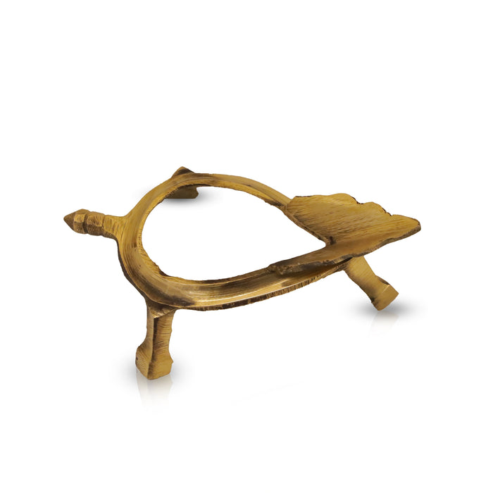 Brass Shankh Stand - 1.75 x 5 Inches | Shankh Holder/ Shankh Rakhne Ka Stand for Pooja