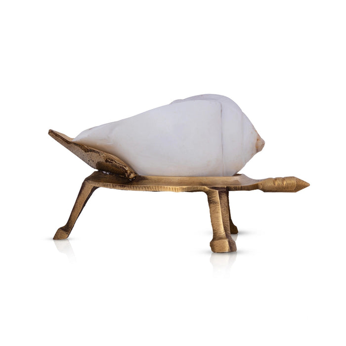 Shankh Stand - 2 x 5 Inches | Brass Shankh Holder/ Shankh Rakhne Ka Stand for Pooja