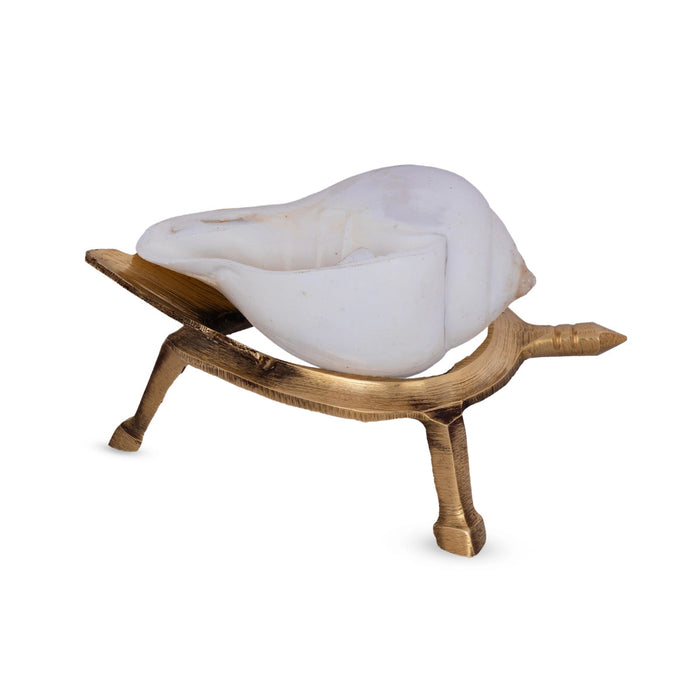 Shankh Stand - 2 x 5 Inches | Brass Shankh Holder/ Shankh Rakhne Ka Stand for Pooja