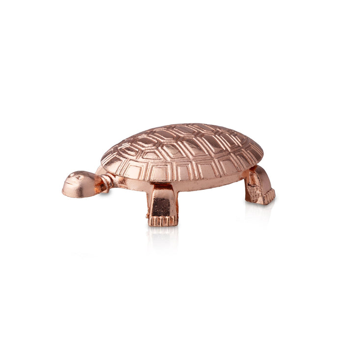 Tortoise Statue With Plate - 5 Inches | Copper Polish Tortoise Sculpture/ Tortoise Idol for Home
