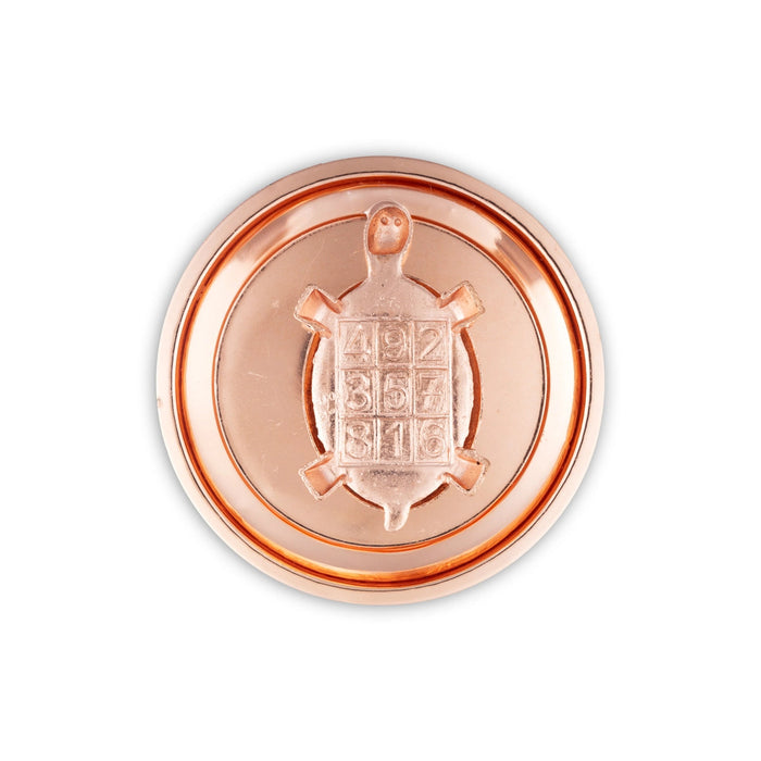Tortoise Statue With Plate - 5 Inches | Copper Polish Tortoise Sculpture/ Tortoise Idol for Home