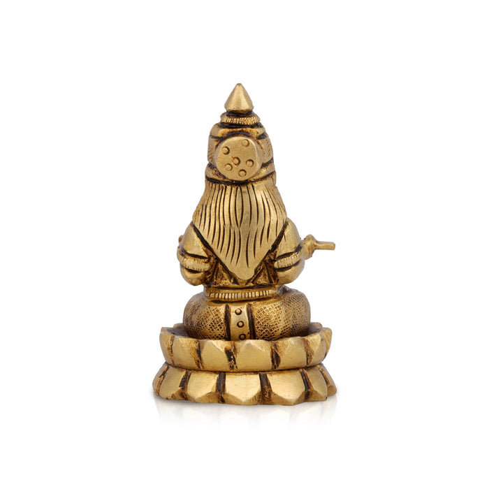 Annapoorani Sitting Lotus On Base Murti - 2.5 x 1.5 Inches | Antique Brass Idol/ Annapurna devi Statue