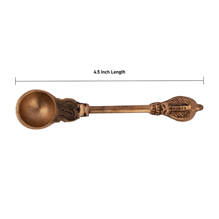 Achmani - 4.5 Inches | Copper Pali Spoon/ Achmani Spoon/ Nagam Handle Uddharani For Daily Rituals