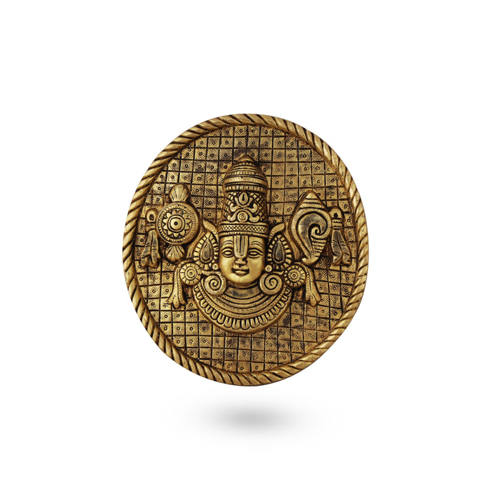 Balaji Face Wall Hanging - 1 x 6.5 Inches | Antique Brass Wall Decoration/ Wall Hanger for Home Wall Decor