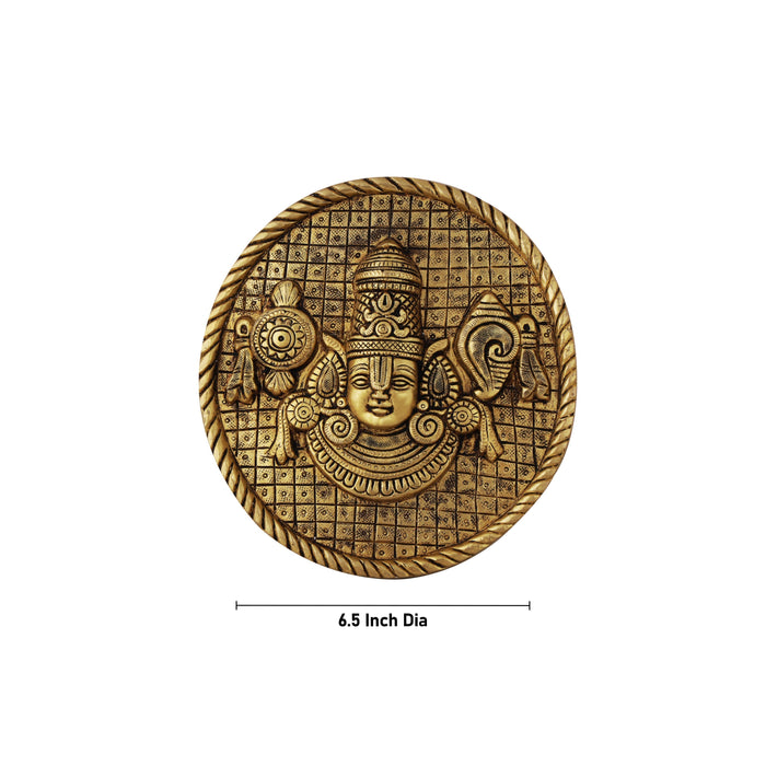 Balaji Face Wall Hanging - 1 x 6.5 Inches | Antique Brass Wall Decoration/ Wall Hanger for Home Wall Decor