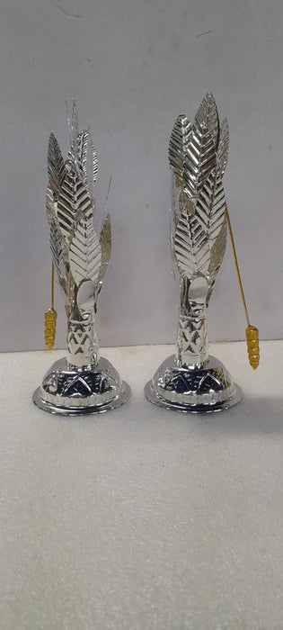 Banana Tree Set - 9 x 3 Inches | 2 Pcs/ White Metal Tree/ Artificial Tree for Decoration/ 280 Gms Approx