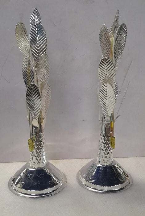 Banana Tree Set - 13 x 4 Inches | 2 Pcs/ White Metal Tree/ Artificial Tree for Decoration/ 500 Gms Approx