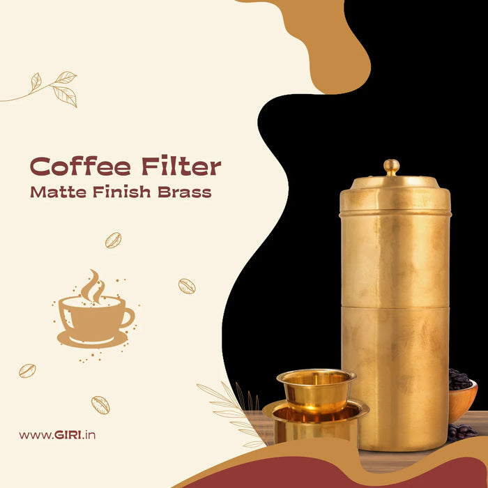 Brass Coffee Filter - 8 x 3 Inches | Brass Filter Coffee Maker for Home/ 410 Gms Approx