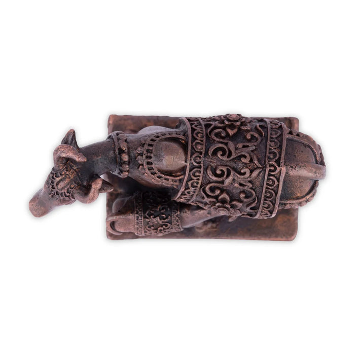 Kamdhenu Cow With Calf Idol With Base - 1.5 x 2 Inches | Copper Statue/ Cow And Calf Statue for Home Decor