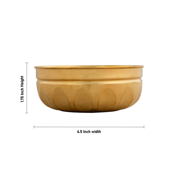 Brass Bowl - 1.75 x 4.5 Inches | Small Bowl/ Brass Cup/ Small Cup/ Pooja Bowl for Home