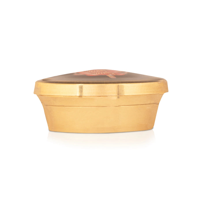Kumkum Box - 0.75 x 2 Inches | Brass Kumkum Bharani/ Sindoor Pot With Varahi Design Lid for Women