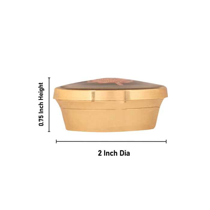 Kumkum Box - 0.75 x 2 Inches | Brass Kumkum Bharani/ Sindoor Pot With Varahi Design Lid for Women