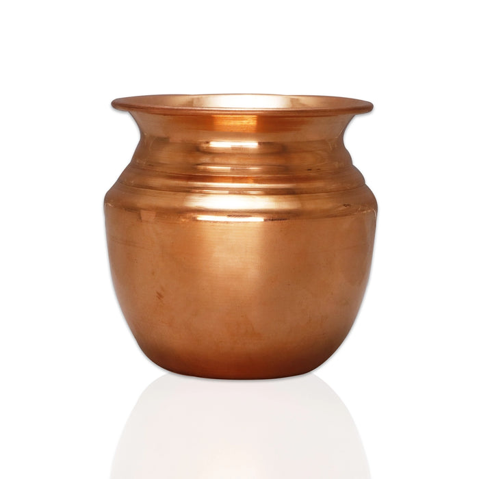 Copper Lota - 5 x 4.5 Inches | Copper Kalash/ Chombu for Pooja/ 275 Gms Approx