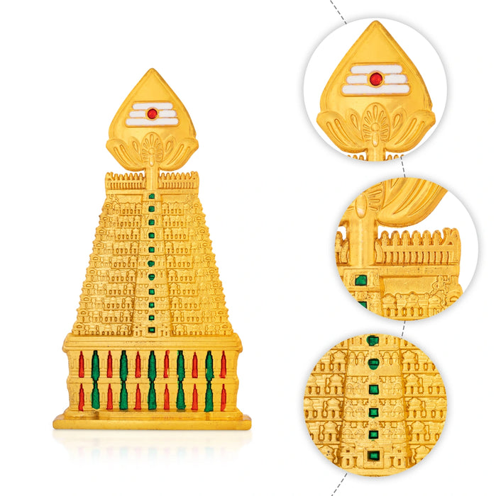 Vel Gopuram - 5 x 3 Inches | Murugan Vel Gopuram Statue/ Zinc Temple Gopuram Idol for Pooja Room Decor