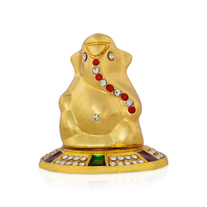 Ganpati Sitting on Base Murti - 2 x 1.5 Inches | Zinc Stone Vinayagar Idol/ Ganesha Statue For Festive Decor