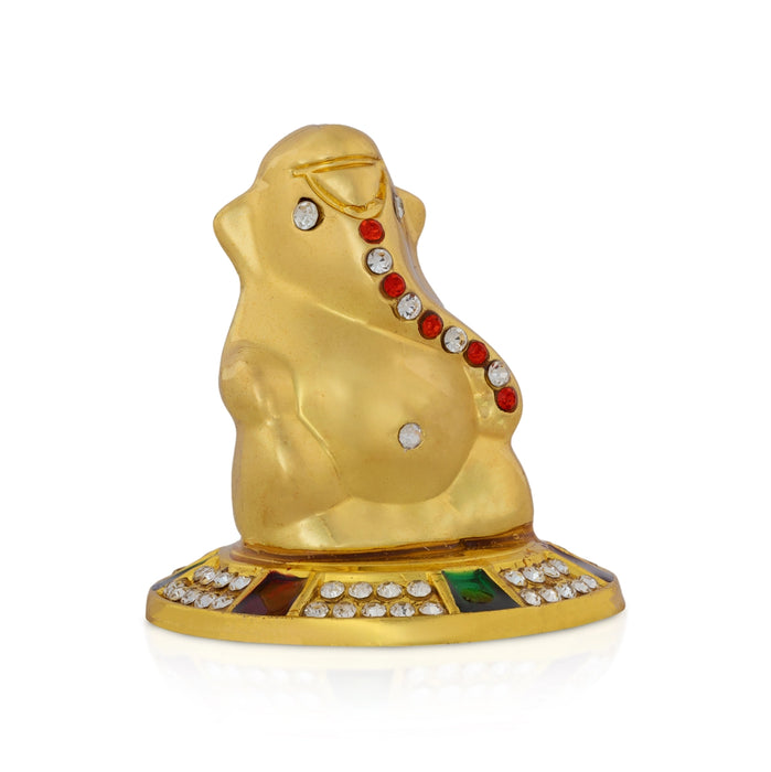 Ganpati Sitting on Base Murti - 2 x 1.5 Inches | Zinc Stone Vinayagar Idol/ Ganesha Statue For Festive Decor