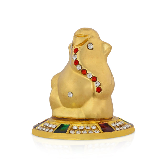 Ganpati Sitting on Base Murti - 2 x 1.5 Inches | Zinc Stone Vinayagar Idol/ Ganesha Statue For Festive Decor