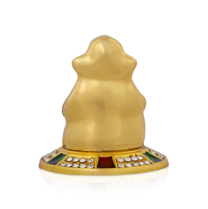 Ganpati Sitting on Base Murti - 2 x 1.5 Inches | Zinc Stone Vinayagar Idol/ Ganesha Statue For Festive Decor