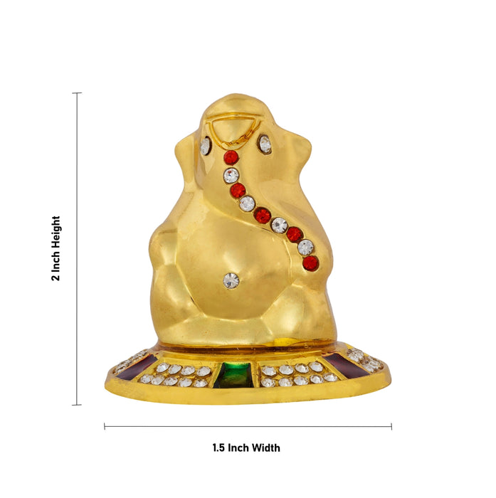 Ganpati Sitting on Base Murti - 2 x 1.5 Inches | Zinc Stone Vinayagar Idol/ Ganesha Statue For Festive Decor