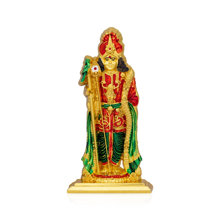 Raja Alangara Murugan Standing On Base Statue - 3.75 x 2 Inches | Zinc Idol/ Karthikeyan Figurine For Pooja