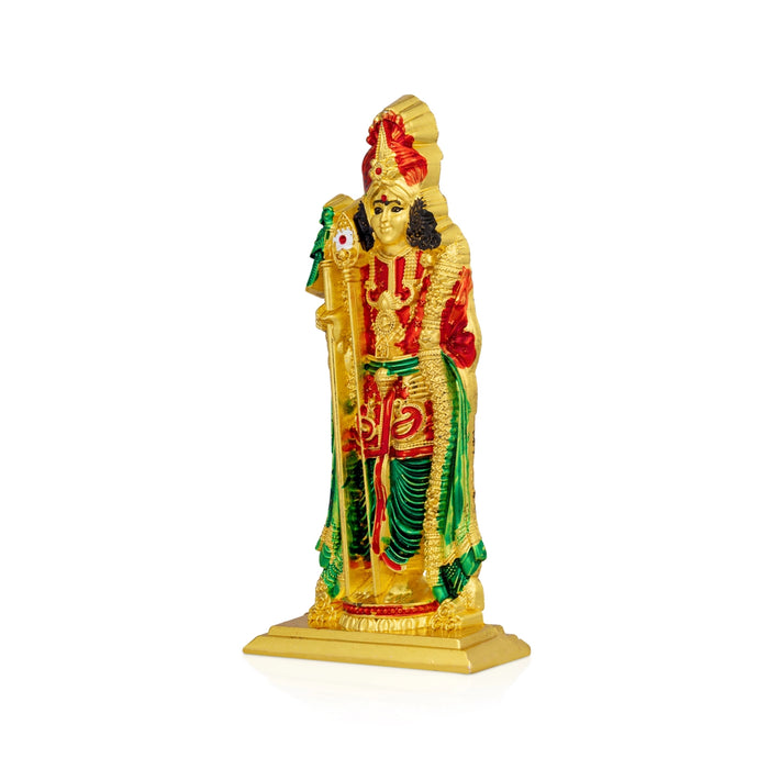 Raja Alangara Murugan Standing On Base Statue - 3.75 x 2 Inches | Zinc Idol/ Karthikeyan Figurine For Pooja