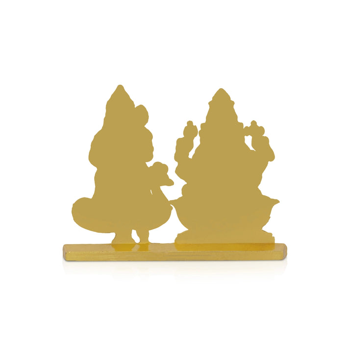 Ganesha Murugan Standing On Base - 2 x 2.5 Inches | Zinc Idol/ Vinayagar & Karthikeyan Statue For Car Decor