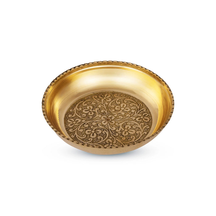 Cutting Plate - 1 x 4 Inches | Brass Pooja Plate/ Decorative Thali for Pooja Rituals
