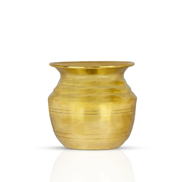 Brass Lota - 3 x 3.5 Inches | Brass Kalash/ Chombu for Pooja/ 150 Gms Approx