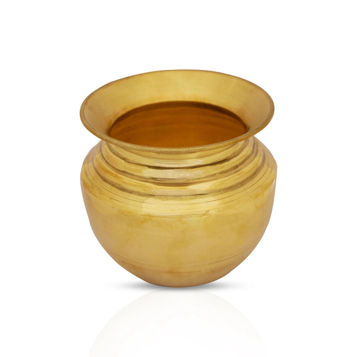 Brass Lota - 3 x 3.5 Inches | Brass Kalash/ Chombu for Pooja/ 150 Gms Approx