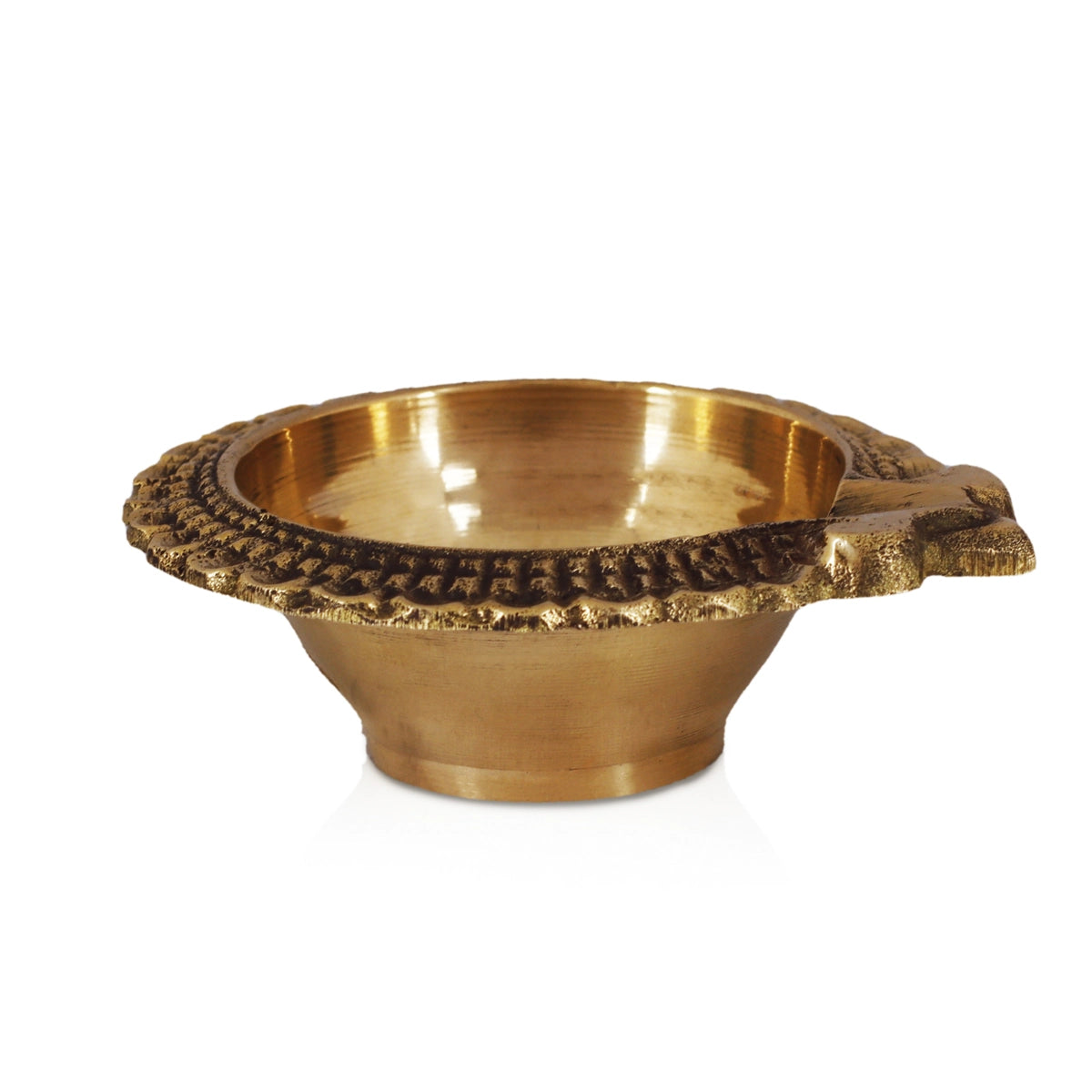 Kubera Lakshmi Diya In Ottone | Lampada Per Cerimonie E Preghiera Indiana | Decorazione Fatta A Mano - 2
