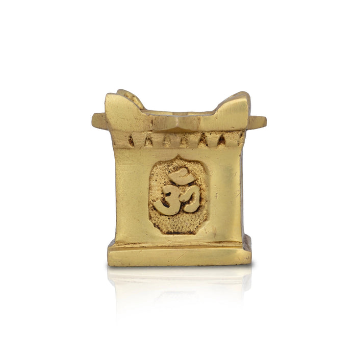 Tulsi Maadam Design Brass Lamp - 2 x 2 Inches | Antique Polish Vilakku/ Brass Pooja Diya/ Brass Deepam for Home