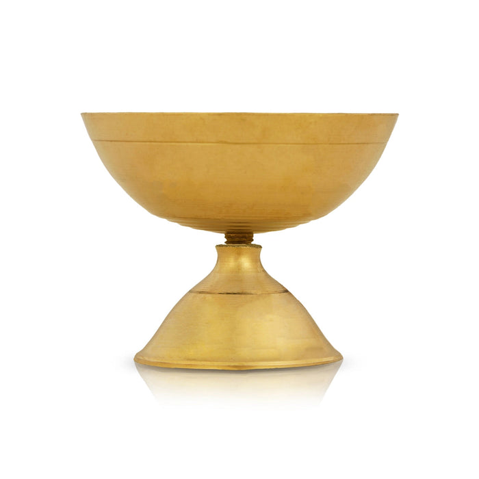Nanda Deepam With Base - 2.5 x 3.5 Inches | Brass Lamp/ Nandha Vilakku/ Brass Pooja Diya for Home