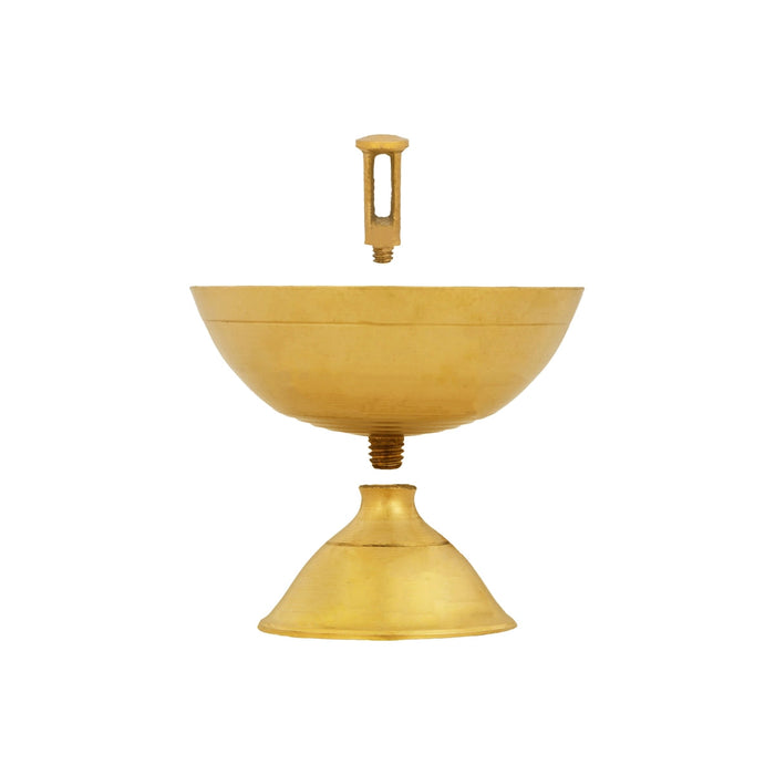 Nanda Deepam With Base - 2.5 x 3.5 Inches | Brass Lamp/ Nandha Vilakku/ Brass Pooja Diya for Home