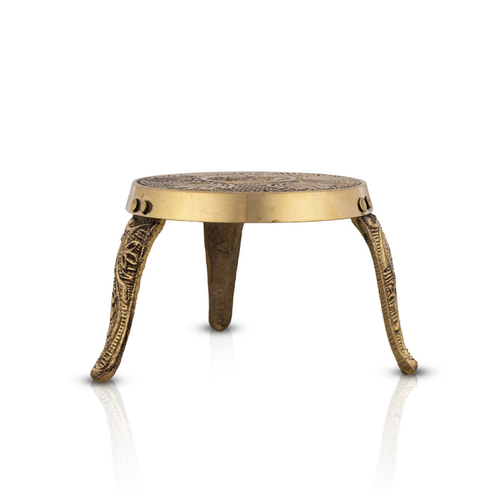 Mukkali Stool - 2.25 x 2.75 Inches | Brass Pooja Stand/ Brass Stand/ Mukkali Stand for Deity