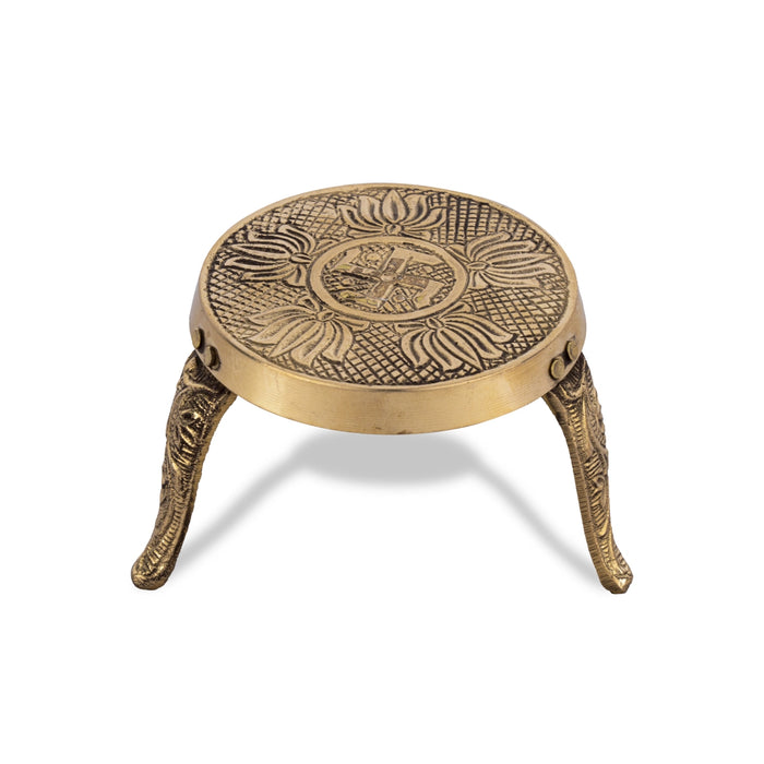 Mukkali Stool - 2.25 x 2.75 Inches | Brass Pooja Stand/ Brass Stand/ Mukkali Stand for Deity