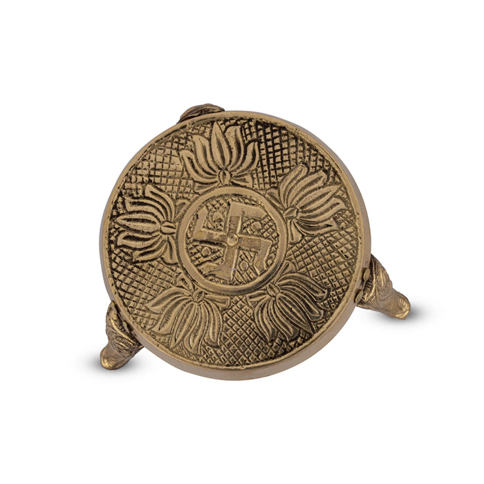 Mukkali Stool - 2.25 x 2.75 Inches | Brass Pooja Stand/ Brass Stand/ Mukkali Stand for Deity