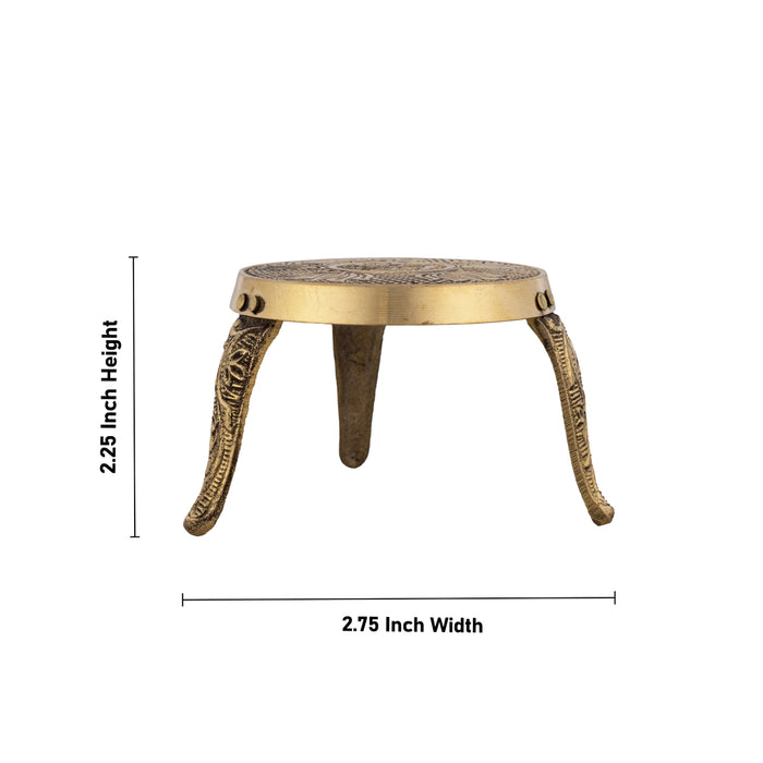 Mukkali Stool - 2.25 x 2.75 Inches | Brass Pooja Stand/ Brass Stand/ Mukkali Stand for Deity